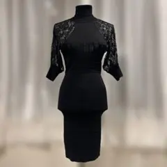 bebe レース切替 タートルネック バックオープンワンピースのサムネイル
