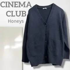 k【ハニーズ】カーディガン/美品 羽織り Vネック ネイビー 着回し シンプル
