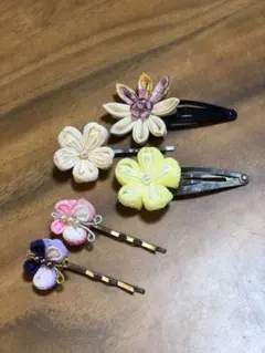 花モチーフ ヘアクリップ 5個セット