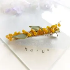 ❁ミモザヘアクリップ❁ドライフラワー　ヘアクリップ　ミモザ