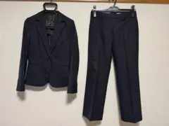 ネイビー シャドーストライプ パンツスーツ セット【ウォッシャブル】