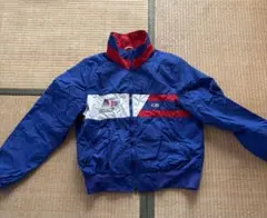 ナイロンジャケット 青 赤 白 ストライプ