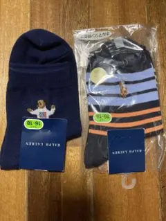 新品 ポロ ラルフローレン キッズ ネイビー 靴下 ソックス