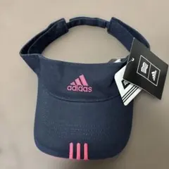 adidas ネイビー サンバイザー新品タグ付き