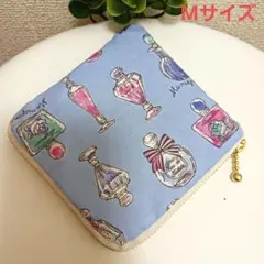L字ファスナーポーチ　マルチポーチ　フラットポーチ　香水柄　ハンドメイド