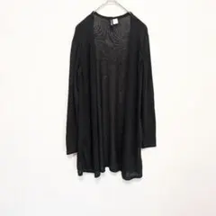 DIVIDED H&M　ニット　カーディガン　 薄手　ブラック　フロントオープン