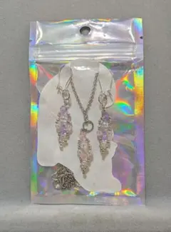 ビーズ ネックレス ピアスセット