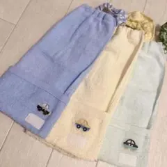 おりこうエプロン 働く車 車 ポケット付き 食べこぼし エプロン スタイ