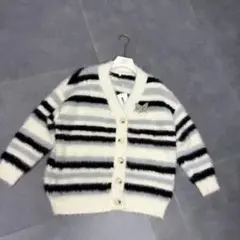 ストライプデザイン フワフワカーディガン