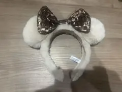 ミッキー耳風カチューシャ ブラウンリボン