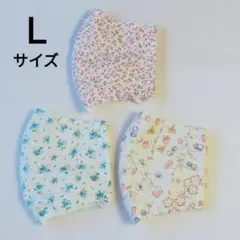 布マスク Lサイズ　3枚組　ハンドメイド　立体マスク　大人マスク　L26