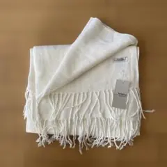 WWFM ホワイト フリンジ付きマフラー