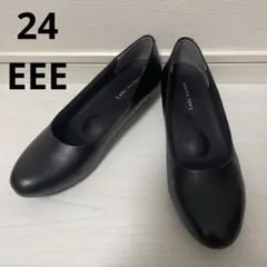 asics Lady worker 24cm EEE ブラック　パンプス　黒