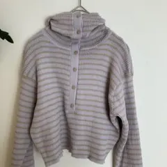 Ray Cassin ボーダーニットセーター　ショート丈　FREE