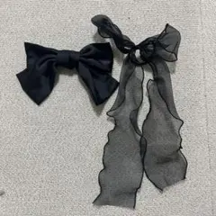 SHEIN 黒のリボンヘアアクセサリーセット