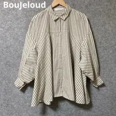 BouJeloudアイボリーと黒のストライプシャツ