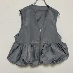 ペプラムベスト ジレ グレー