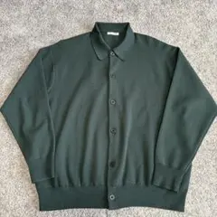 ミラノリブポロカーディガン ダークグリーン XL