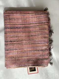 ピンク織生地シルク100% 90幅㎝×長さ410㎝フリンジ除く