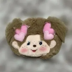 レトロ！ツインテールモンチッチ　ハート　ぬいぐるみポーチ