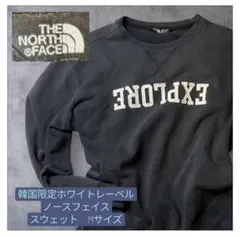韓国限定　ホワイトレーベル　ノースフェイス　ブラック トレーナー M