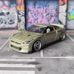 トミカ改造 日産 GTR NISMO黒色 bアルミリム 深リム ☆ホットウィール