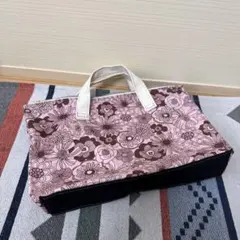 花柄トートバッグ（ピンク・ブラウン）