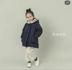 ネイビー中綿コート フード付き