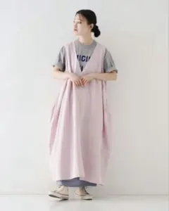 ネストローブ 超撥水バックVネックノースリーブワンピース