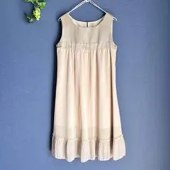 PURIFY【9AR】ノースリーブ　シフォンドレス　ミニワンピース　ベージュ
