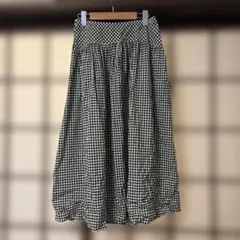 ギンガムチェック フレアロングスカート