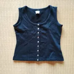 agnès b. 黒 ベスト サイズ2裏起毛