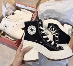 CONVERSE ハイカットヒールスニーカー ブラック