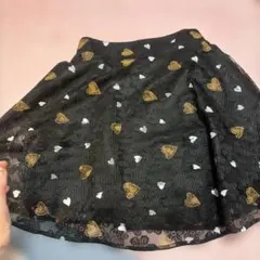 ハート柄レースフレアスカート