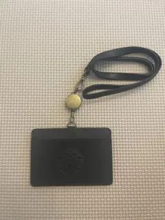 【訳あり】スタバ 限定 非売品 リサイクルレザー IDカードホルダー 黒