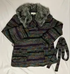 レトロ調フェイクファー付きアウター