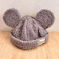 ディズニー　ランド　シー　ミッキー　耳付き帽子　つばなし　ボア　モコモコ