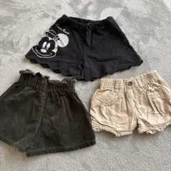 サイズ90 ショートパンツ3セット(西松屋、ディズニー)