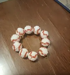 野球ボール チャーム 10個セット デリカビーズ ビーズボール 試合応援