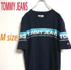 TOMMY JEANS トミージーンズ ビッグロゴ 紺 Tシャツ トリコロゴ