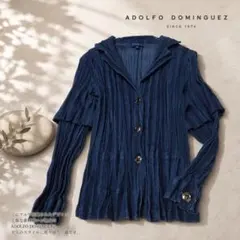 ADOLFO DOMINGUEZ デニム プリーツ テーラードジャケット 40のサムネイル