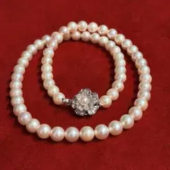 6mm 銀座ジュエリーマキ アコヤパール ネックレス SILVER刻印 照り