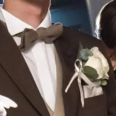 蝶ネクタイ　ベージュリネン タカミブライダル　ボウタイ