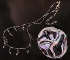 ANNA SUI ビーズのチョーカー コサージュ付き