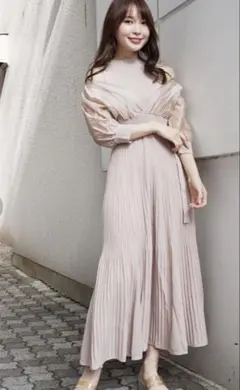 タグ付き　ピンク ニットロングワンピース