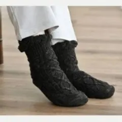 しまむら福袋☆MUMU黒のボアソックス