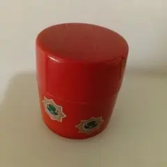 昭和レトロ‼️茶筒 朱色 紋入り 訳あり