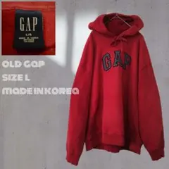 90s 00s GAP パーカー リバース型 L 韓国製 オールドギャップ 短丈