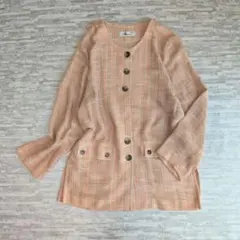 80s Vintage 日本製 リネン混　麻　ツイードジャケット 夏 レトロのサムネイル