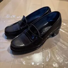 HARUTAヒールアップローファーブラウン22.5